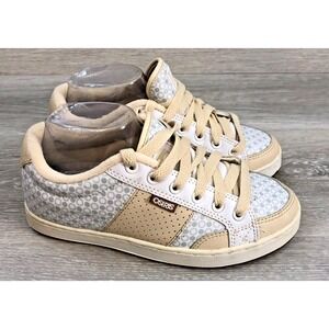 Osiris Women's Sneaker Biege Leather 7 Skater Lace Up Polka Dot Y2k Shoes